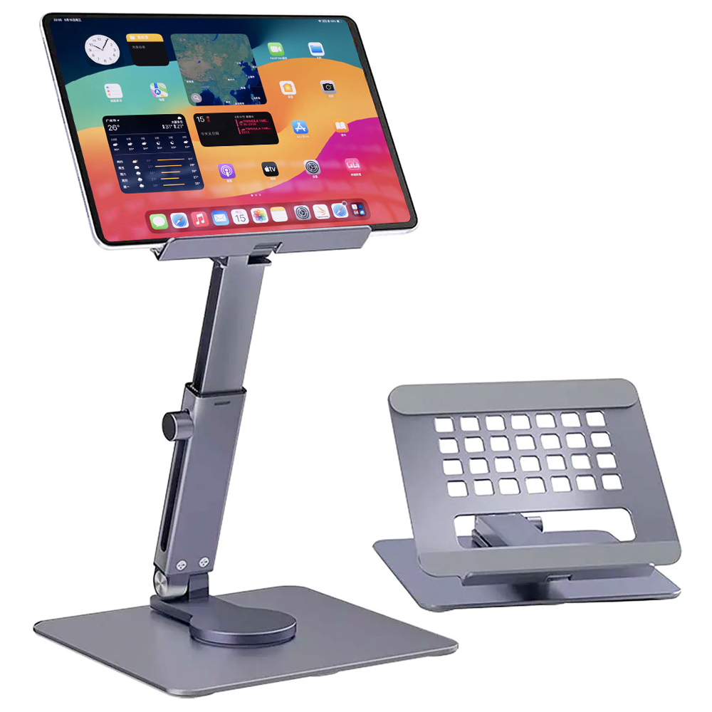 Desk Setup Ipad - Aluminum Tablet Stand Desk Riser 360°