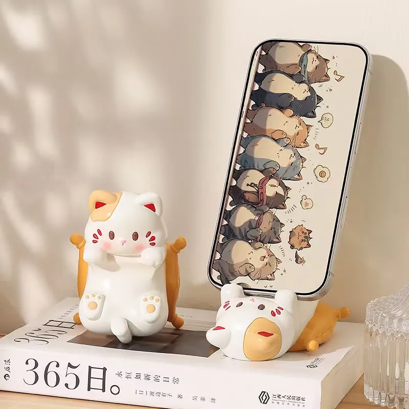 Desk Setup Table - Cute Cartoon Cat Desktop Ornaments, Phone