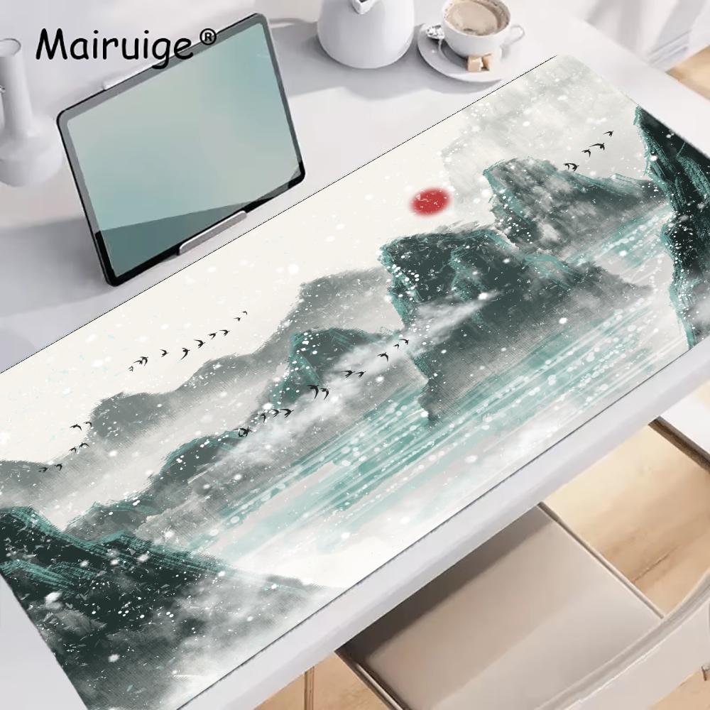 Desk Setup Rug - Beautiful Mountains And Rivers Desk Pad