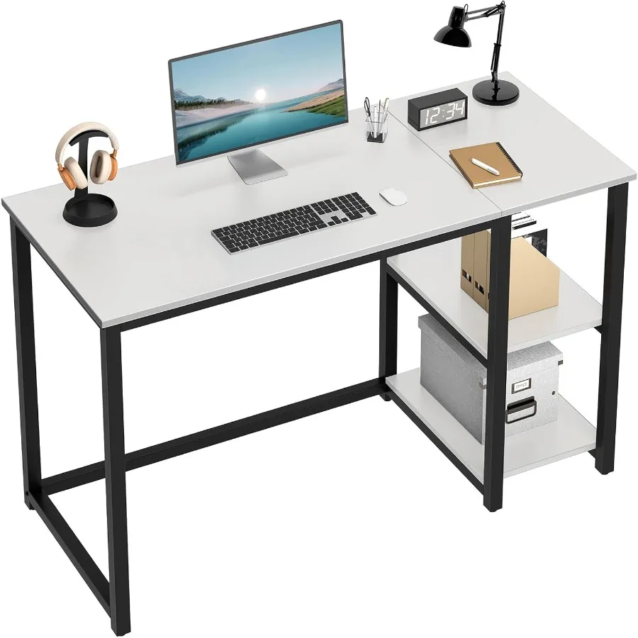 Desk Setup For Studying - 47 inches Computer Desk with 2Tier