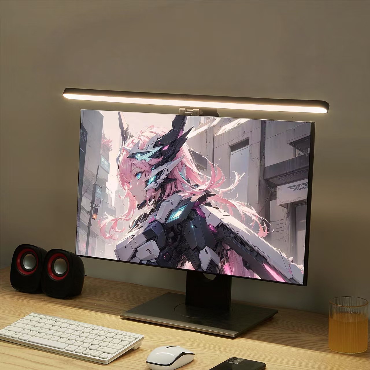 Desk Setup For Studying - LED Monitor Light Hanging Desk Lamp