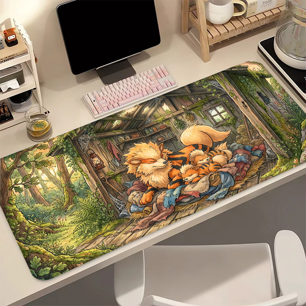 Desk Setup Notebook - Cute Cartoon Mouse Pad Kawaii Anime