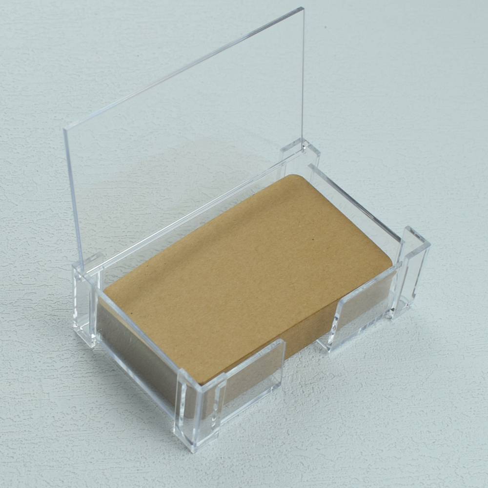 Desk Setup Table - Transparent Acrylic Desktop Business Card Holder