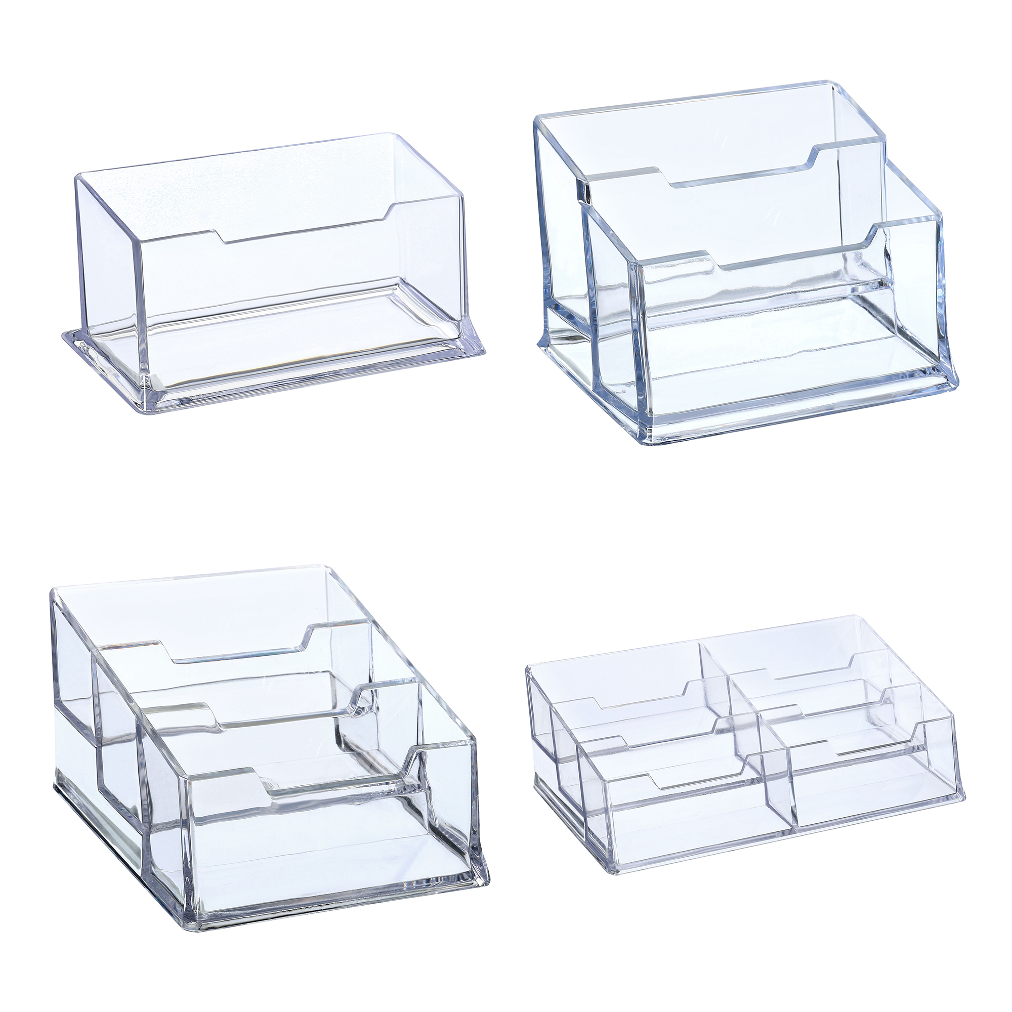 Desk Setup Table - Plastic Business Card Holder 1/2/3/6 Slot