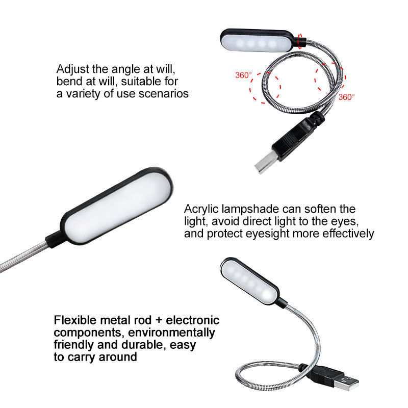 Mini 4 LED Book Lamp Portable  - đánh giá và giá Desk Setup Notebook