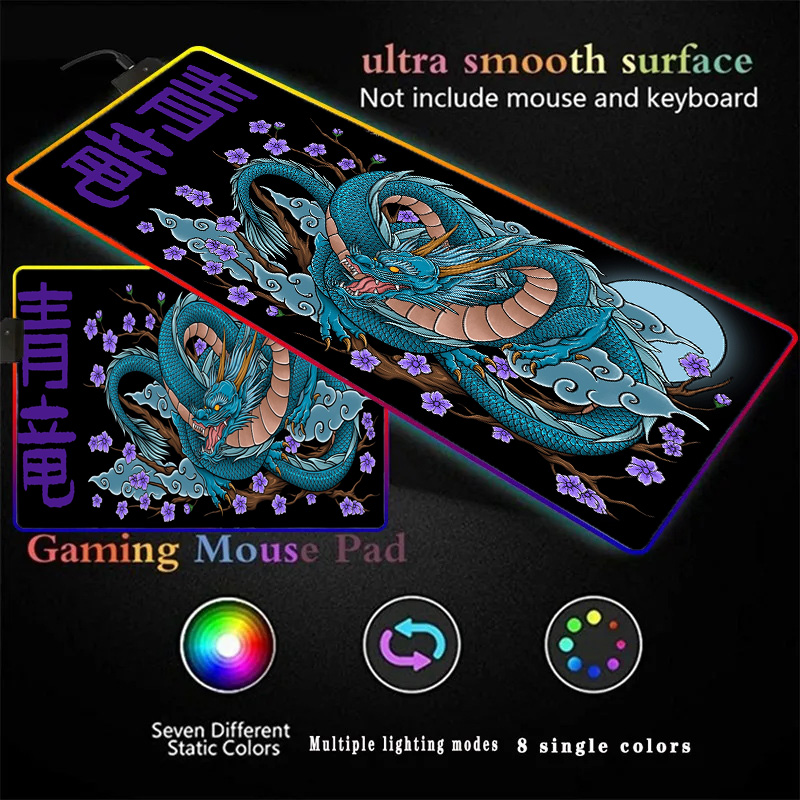 Black Dragon Mouse Pad 900x400 - đánh giá và giá Desk Setup Rug
