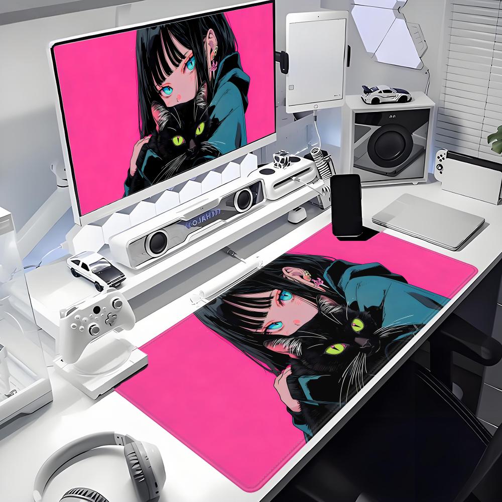 Gaming Mouse Pad Anime Black C - đánh giá và giá Desk Setup Rug