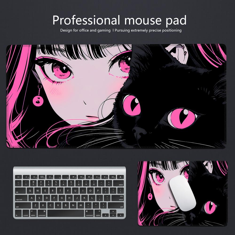 Gaming Mouse Pad Anime Black C - đánh giá và giá Desk Setup Rug