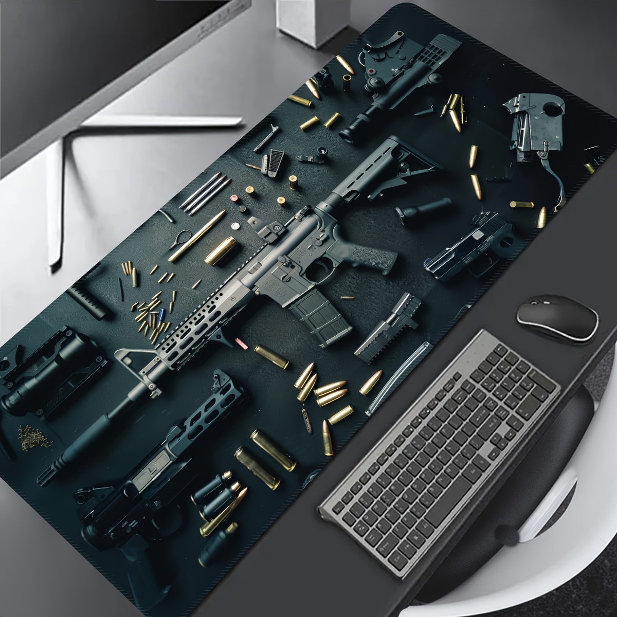 Gun Desk Mat Large Gaming Mous - đánh giá và giá Desk Setup Rug