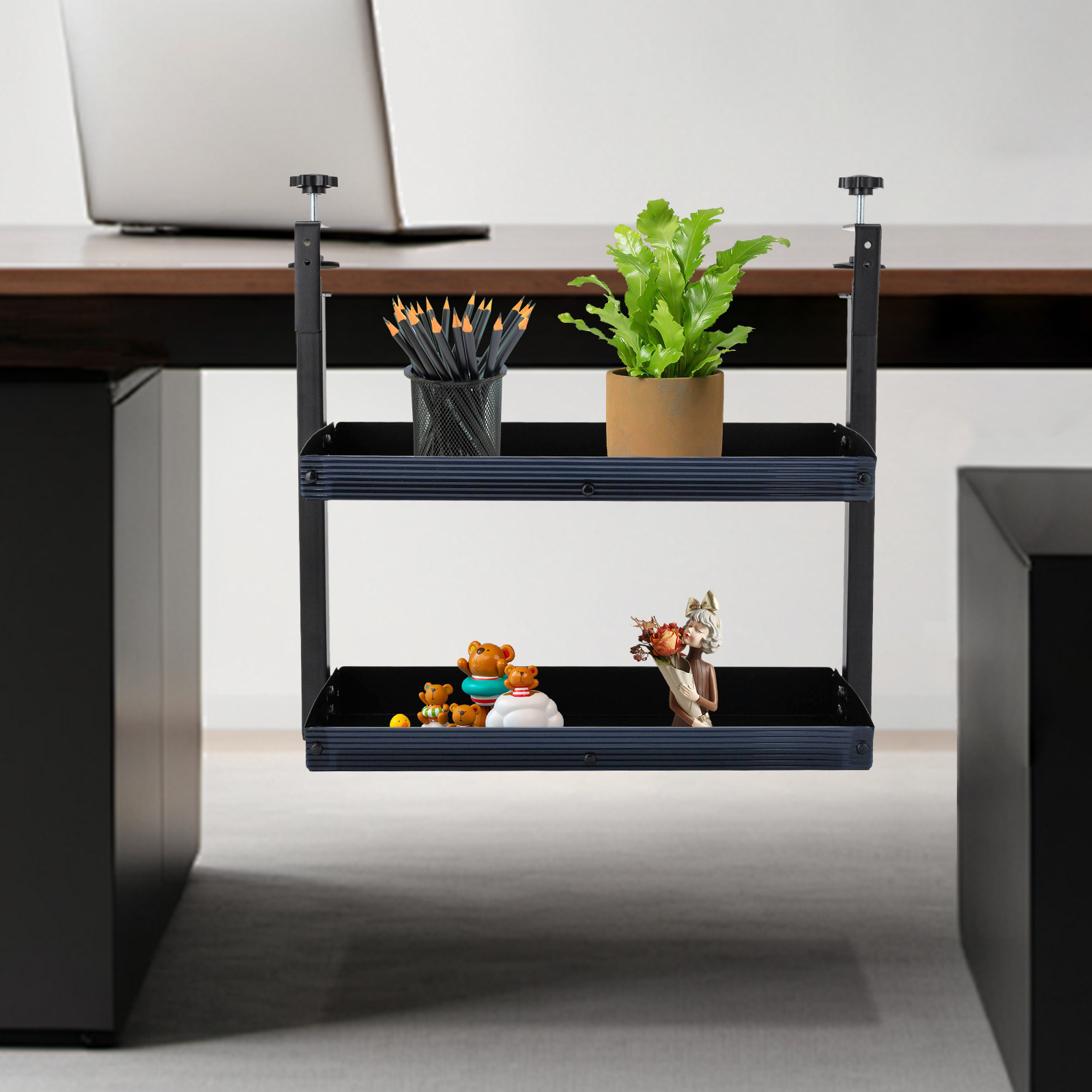 Clamp-on Desk Shelf, 2-Tier, A - đánh giá và giá Desk Setup Black