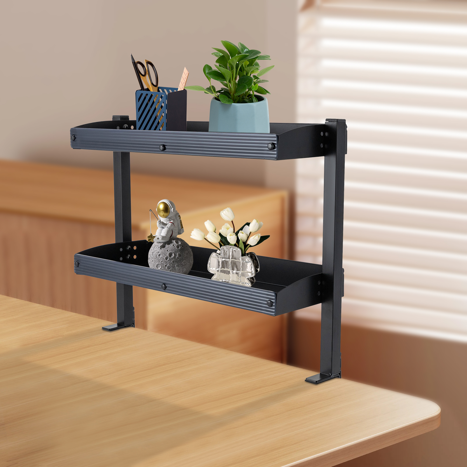 Clamp-on Desk Shelf, 2-Tier, A - đánh giá và giá Desk Setup Black