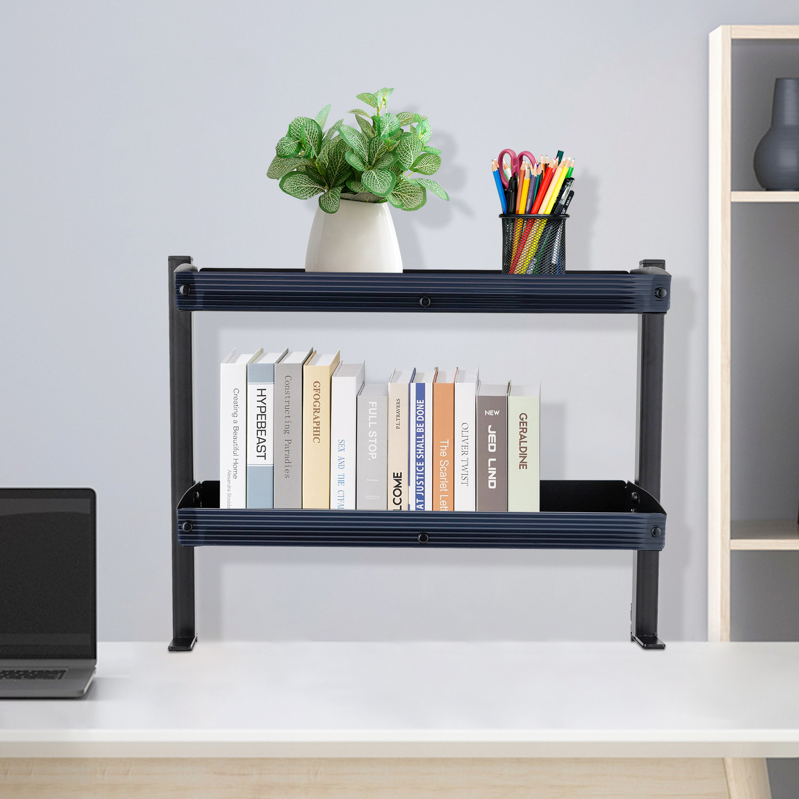Clamp-on Desk Shelf, 2-Tier, A - đánh giá và giá Desk Setup Black