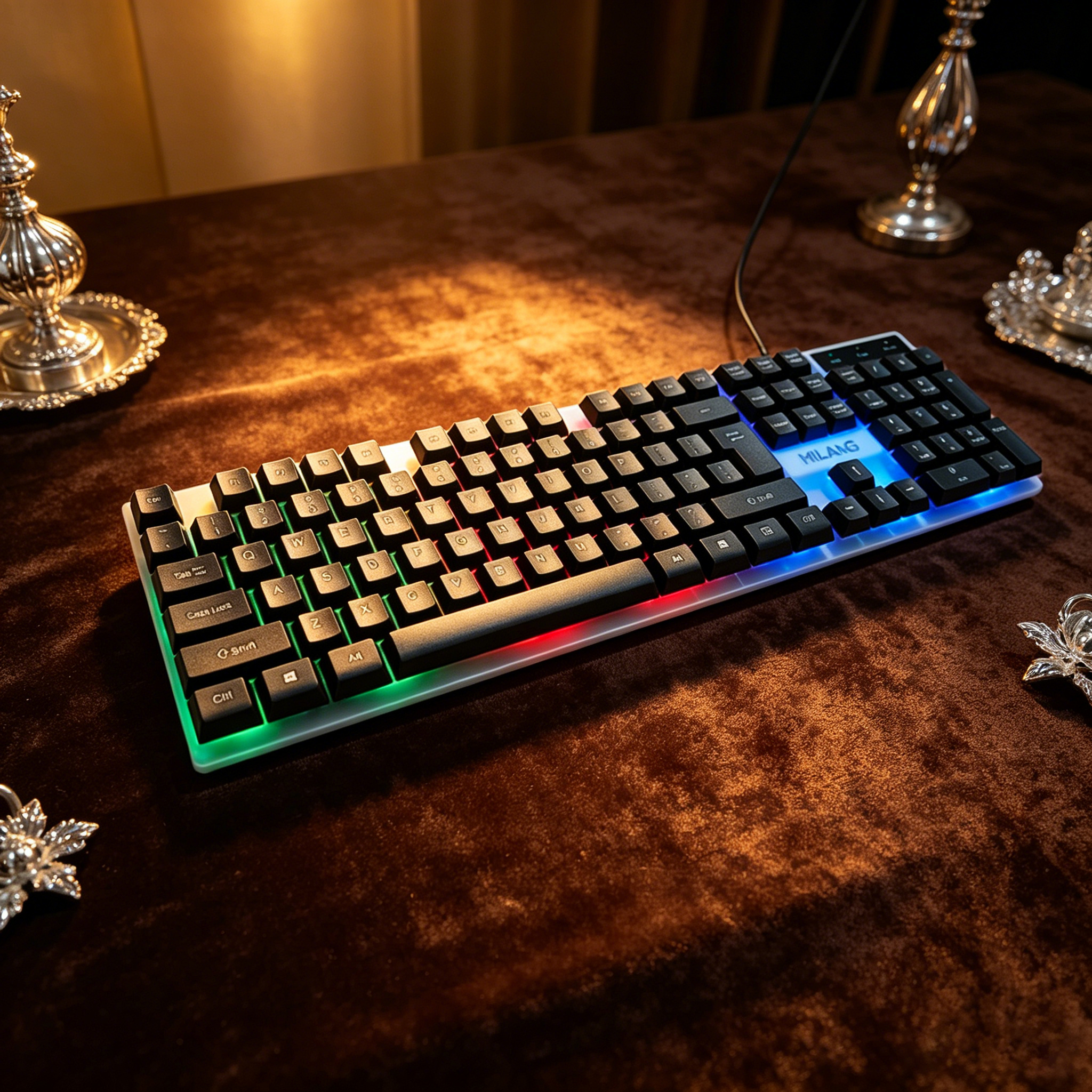 Wired RGB Backlit Keyboard Mou - đánh giá và giá Desk Setup For Studying