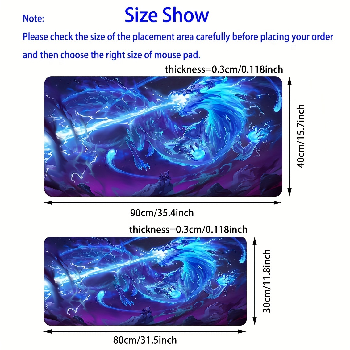 Blue Dragon Mouse Pad Speed Mo - đánh giá và giá Desk Setup Rug