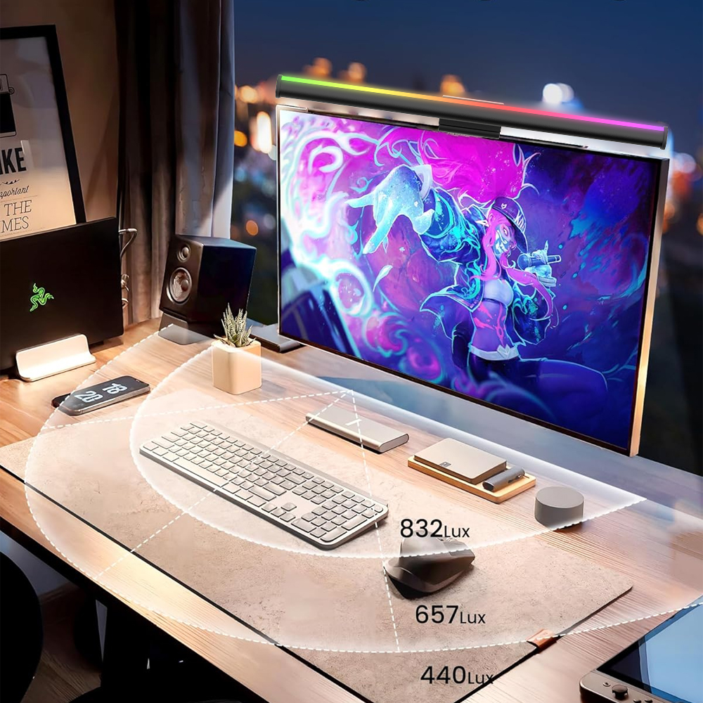 Screen Hanging Lamp Monitor Li - đánh giá và giá Desk Setup Black