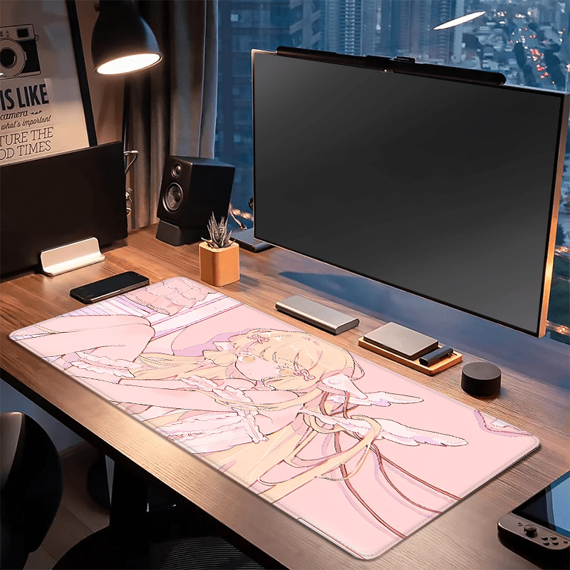 Kawaii Cute Angel Girl Mouse P - đánh giá và giá Desk Setup Rug