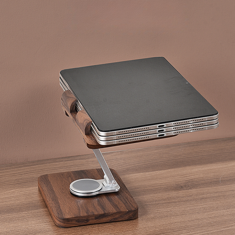 Black Walnut iPad Stand with 3 - đánh giá và giá Desk Setup For Studying