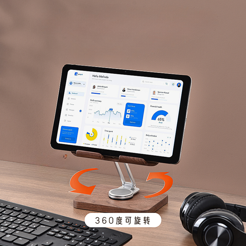 Black Walnut iPad Stand with 3 - đánh giá và giá Desk Setup For Studying