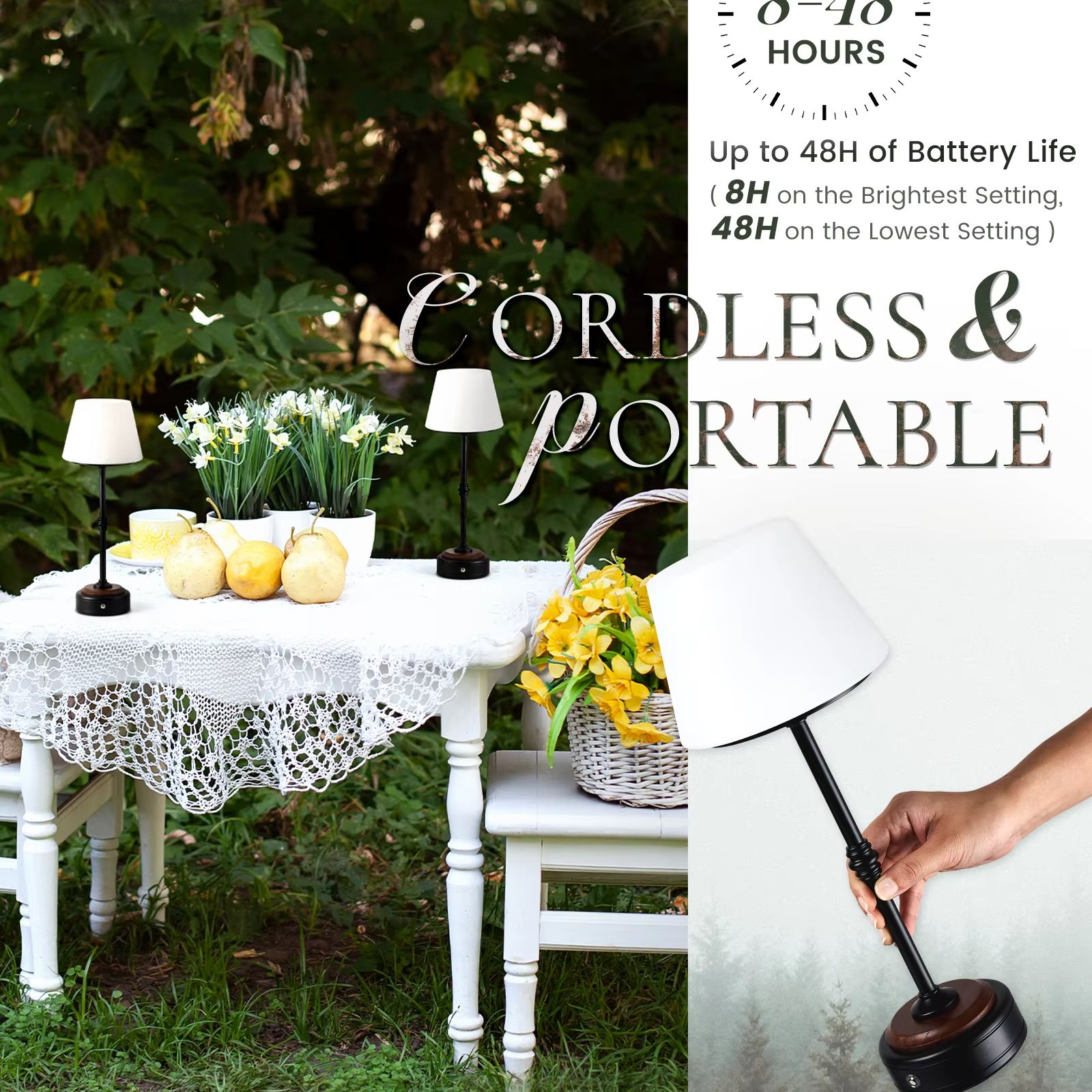 Cordless Table Lamps Set of  5 - đánh giá và giá Desk Setup Table