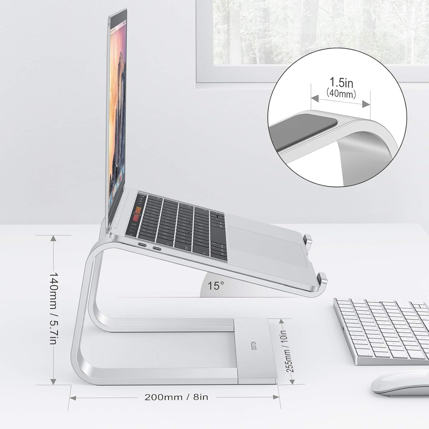 Adjustable Laptop Stand, Detac - đánh giá và giá Desk Setup Mac
