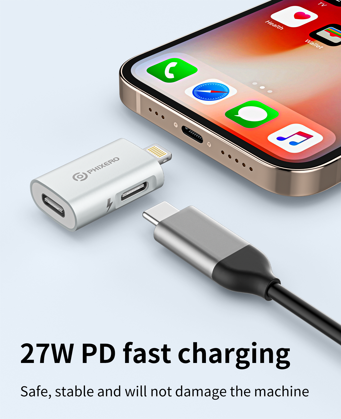 PHIXERO USB C OTG Adapter 27W  - đánh giá và giá Desk Setup Ipad