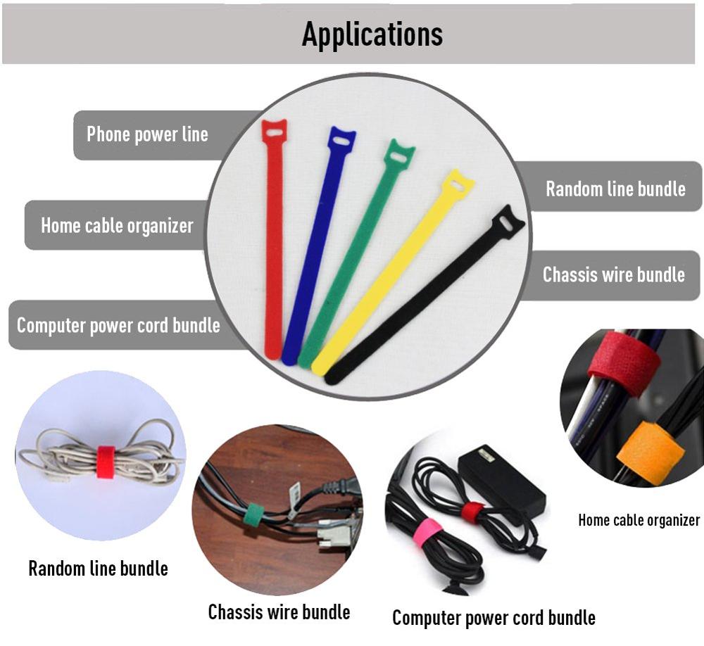 50pcs 12*150-300mm T-type Velc - đánh giá và giá Cable Velcro Strap