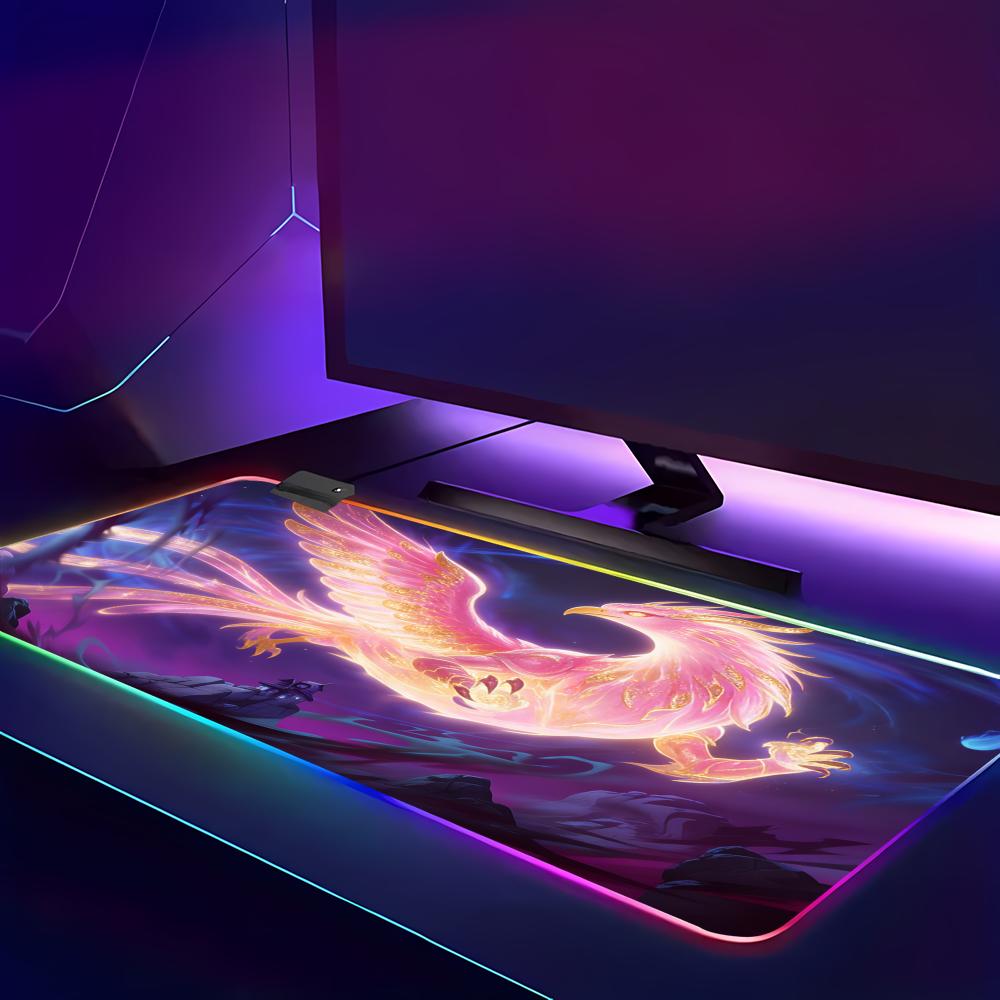 RGB LED Blue Dragon Mouse Pad  - đánh giá và giá Desk Setup Rug