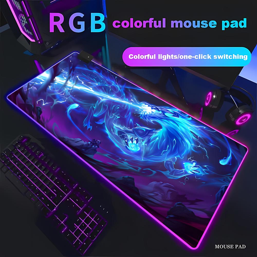 RGB LED Blue Dragon Mouse Pad  - đánh giá và giá Desk Setup Rug
