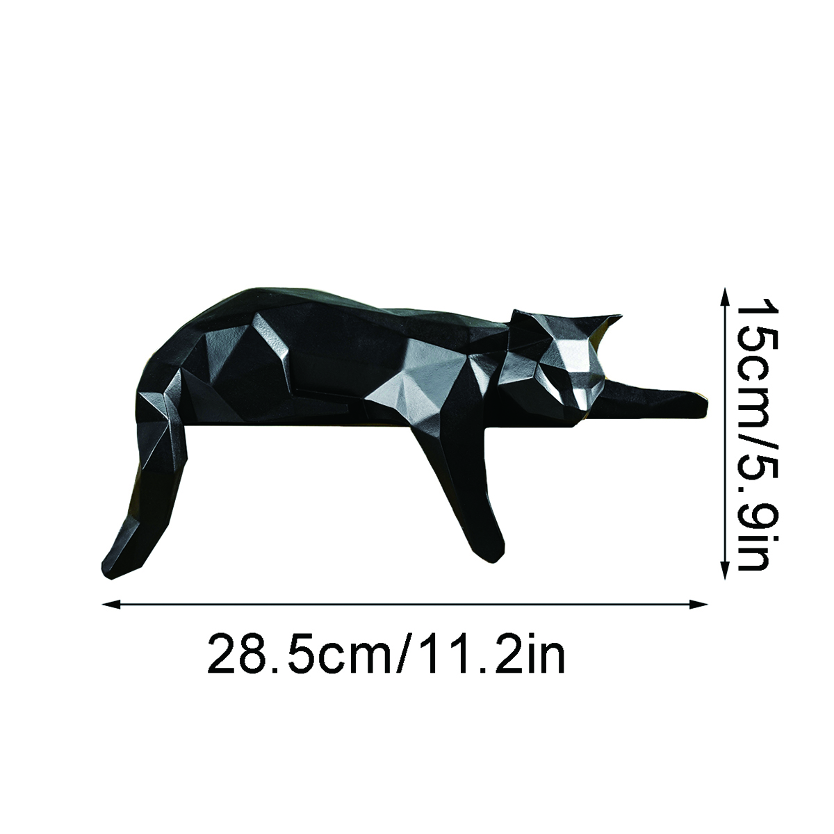 White Black Cat Statue - Geome - đánh giá và giá Desk Setup Black