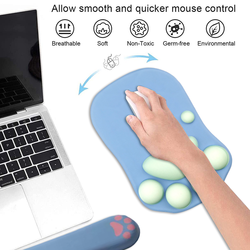Cute 3D Cat Paw Mouse Pad Soft - đánh giá và giá Desk Setup Mac