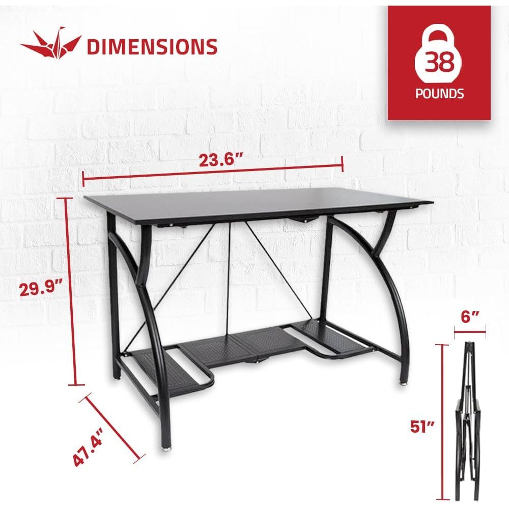 Space-Saving Collapsible Compu - đánh giá và giá Desk Setup For Studying