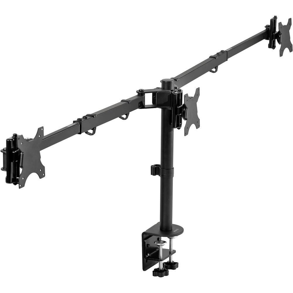Triple Monitor Desk Mount, Adj - đánh giá và giá Desk Setup Black