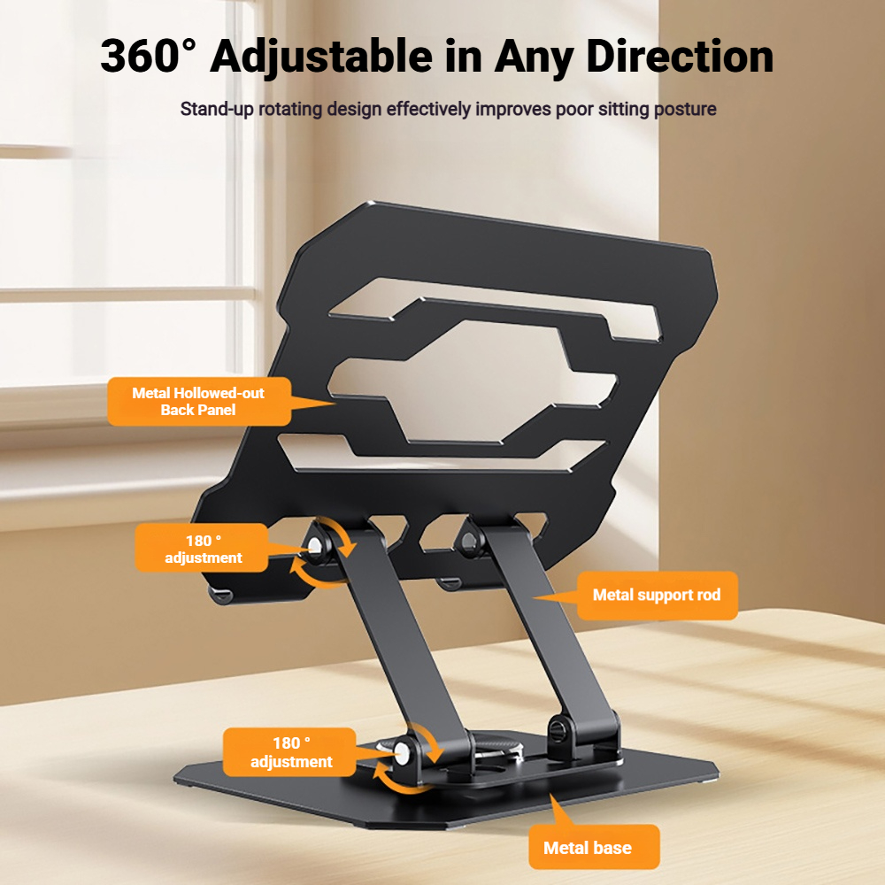 360° Rotatable Foldable Metal  - đánh giá và giá Desk Setup Ipad