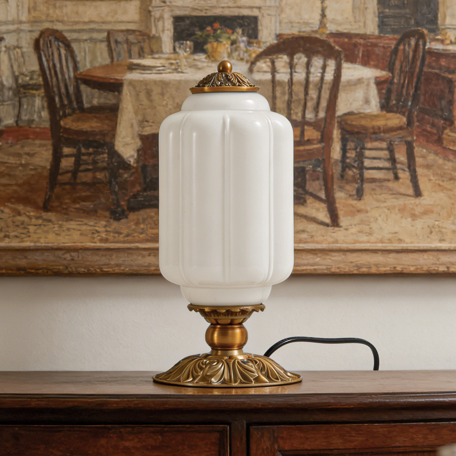 Nordic Retro Milk Glass Table  - đánh giá và giá Desk Setup Lamp