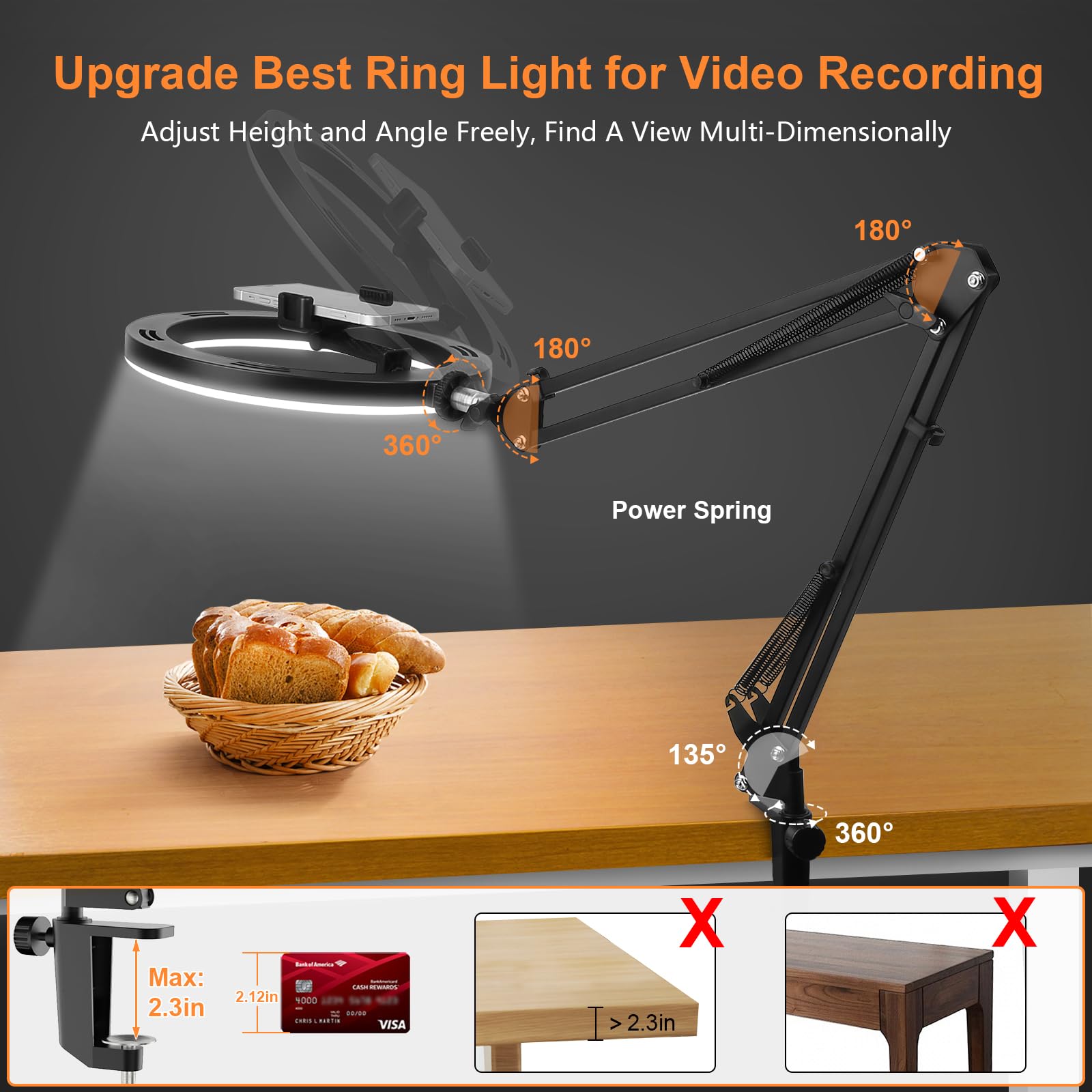 Nice Overhead Tripod With Ring - đánh giá và giá Desk Setup Lamp