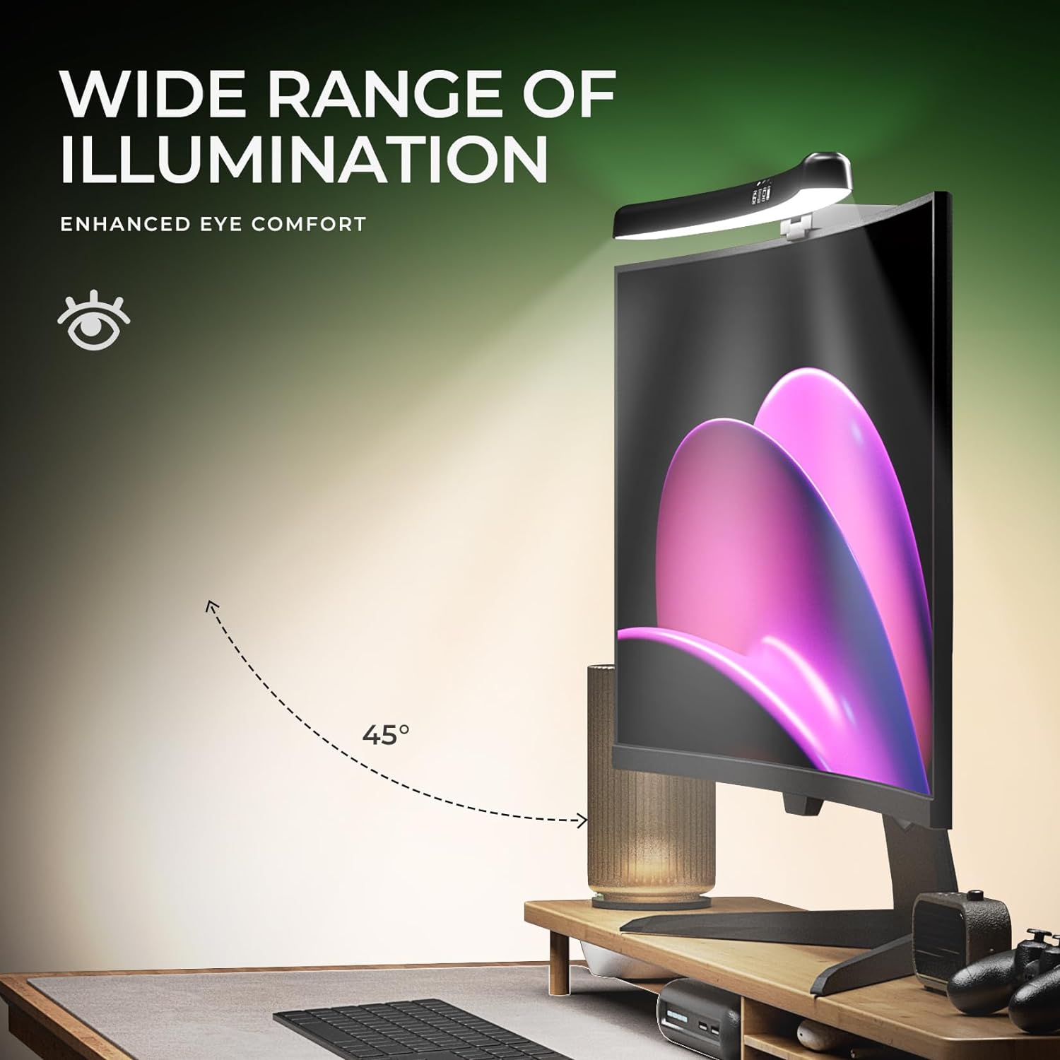 Curved Monitor Light Bar 3 Col - đánh giá và giá Desk Setup Lamp