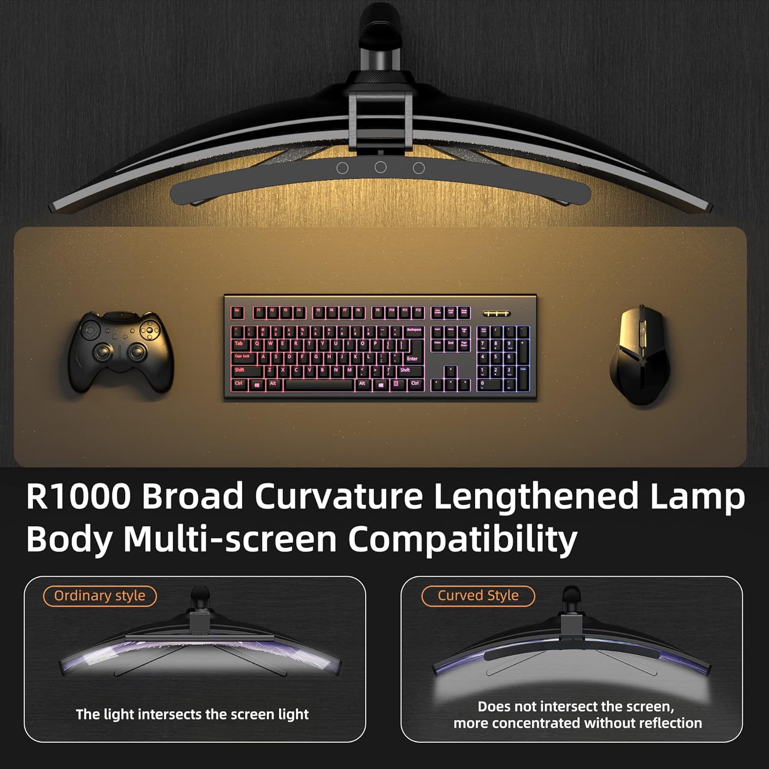 Curved Monitor Light Bar 3 Col - đánh giá và giá Desk Setup Lamp