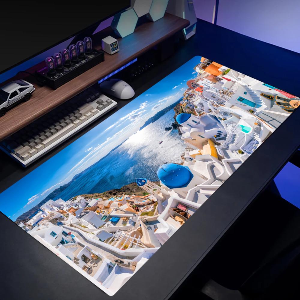 Greek island Desk Mats Gaming  - đánh giá và giá Desk Setup Rug