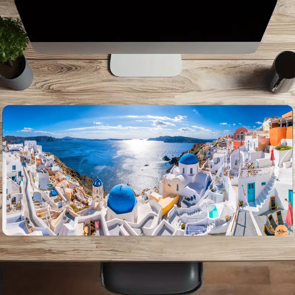 Greek island Desk Mats Gaming  - đánh giá và giá Desk Setup Rug