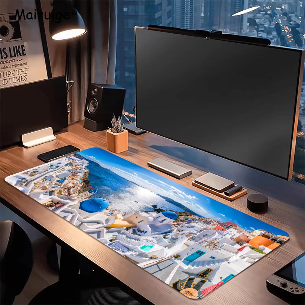 Greek island Desk Mats Gaming  - đánh giá và giá Desk Setup Rug