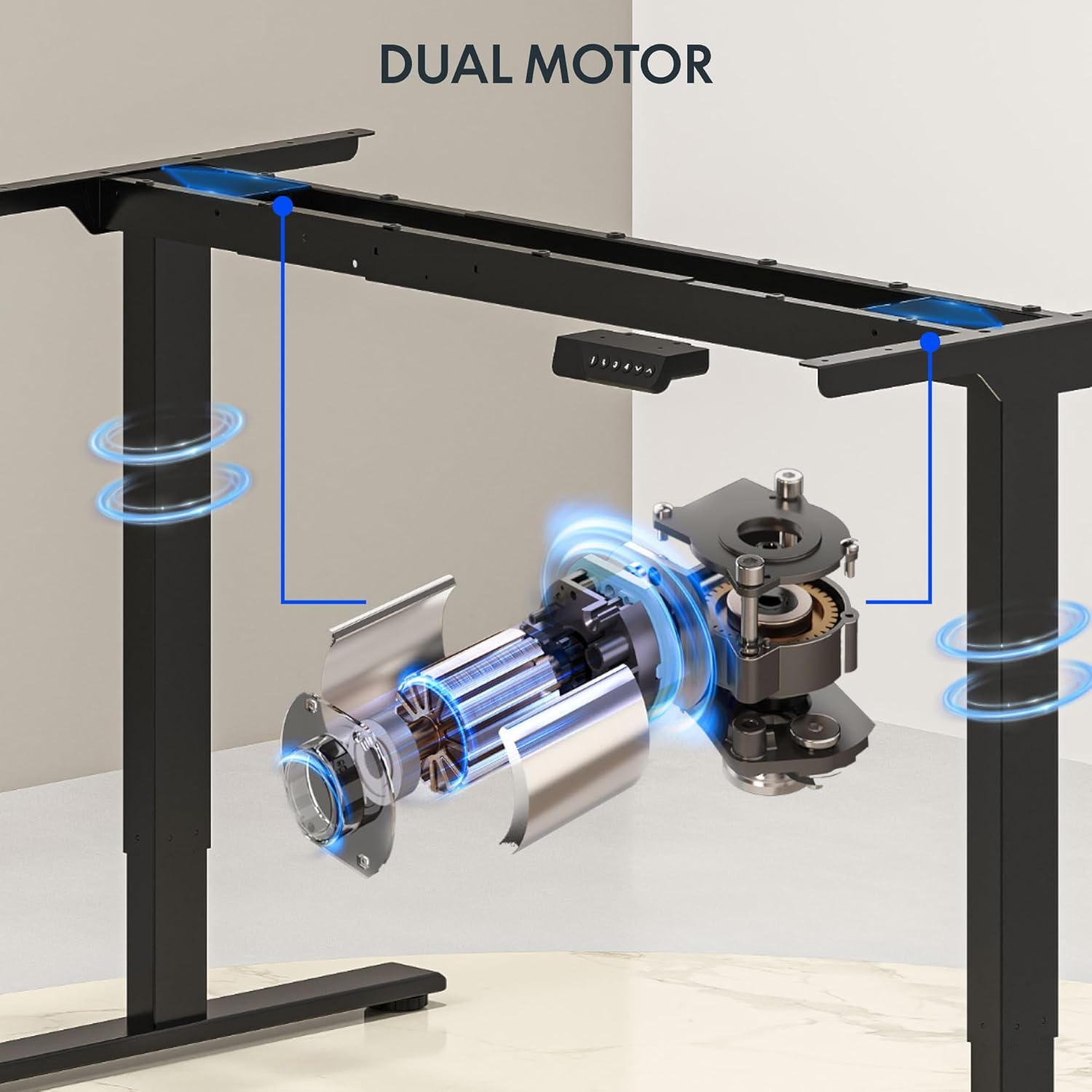 Electric Standing Desk with Du - đánh giá và giá Desk Setup Black