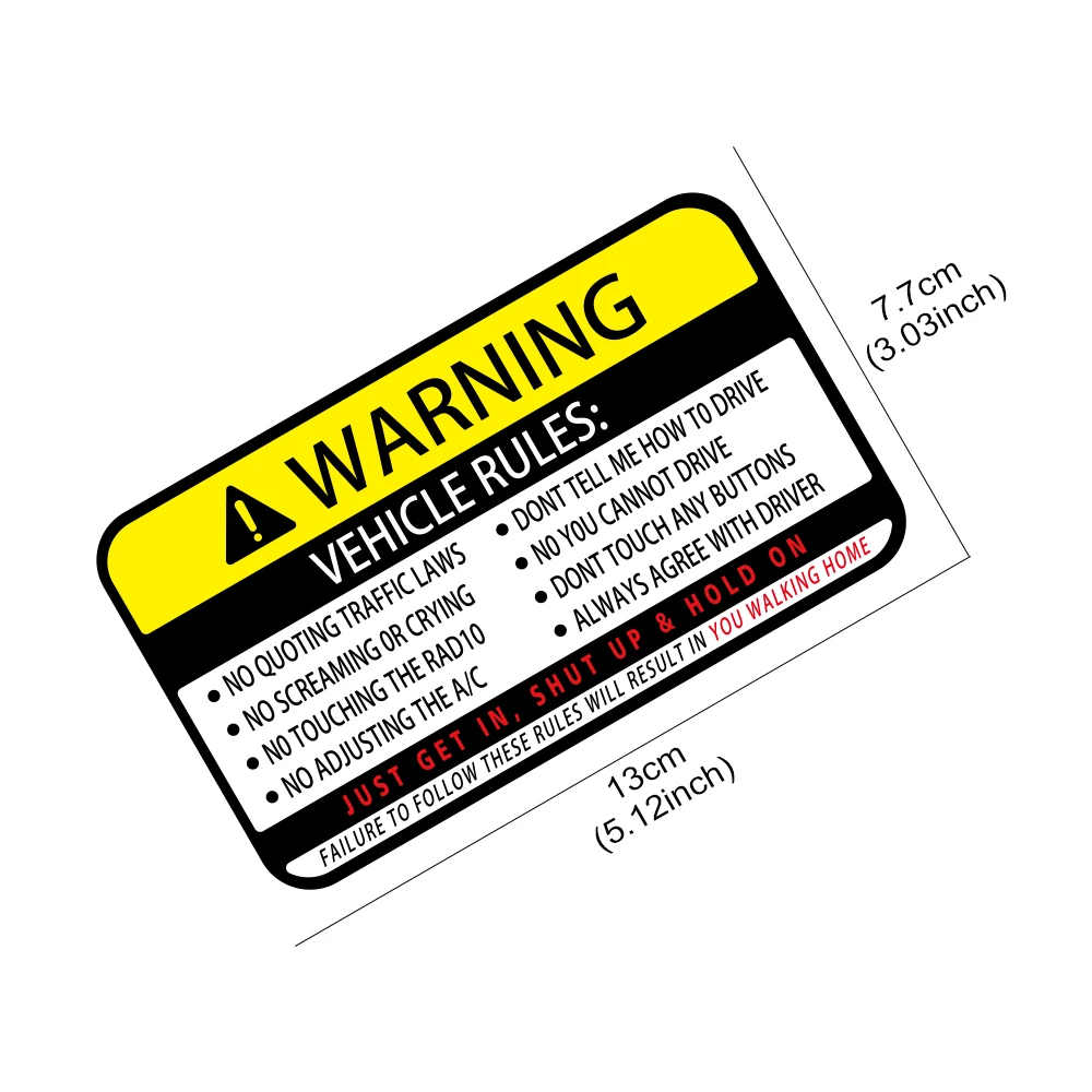 13x7.7cm Warning Words Car Sti - đánh giá và giá Desk Setup Notebook