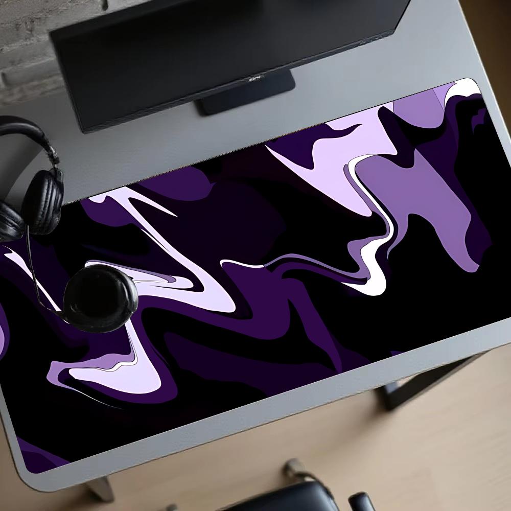 Playmat Purple Black Fluid Mou - đánh giá và giá Desk Setup Rug