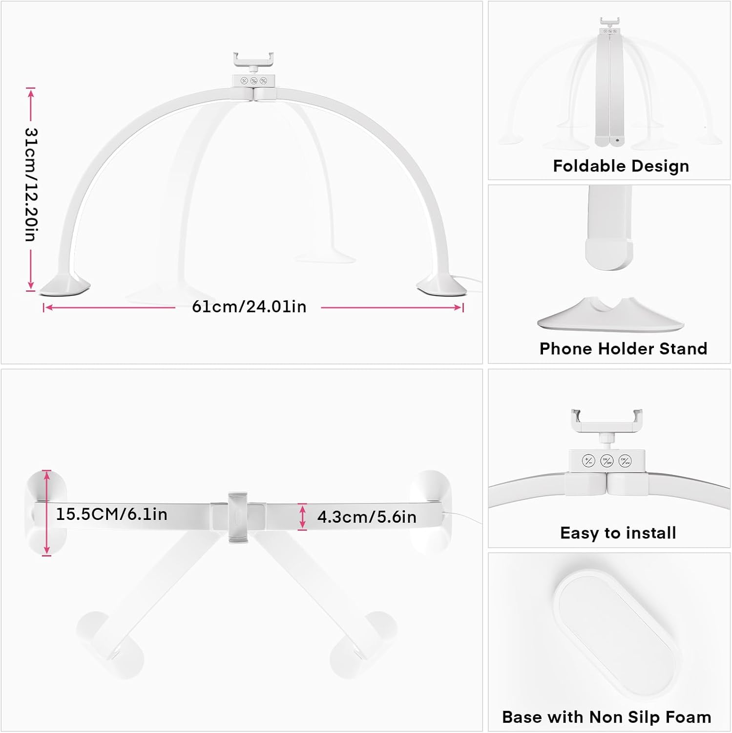 Half Moon Light U-Shaped Nail  - đánh giá và giá Desk Setup Lamp