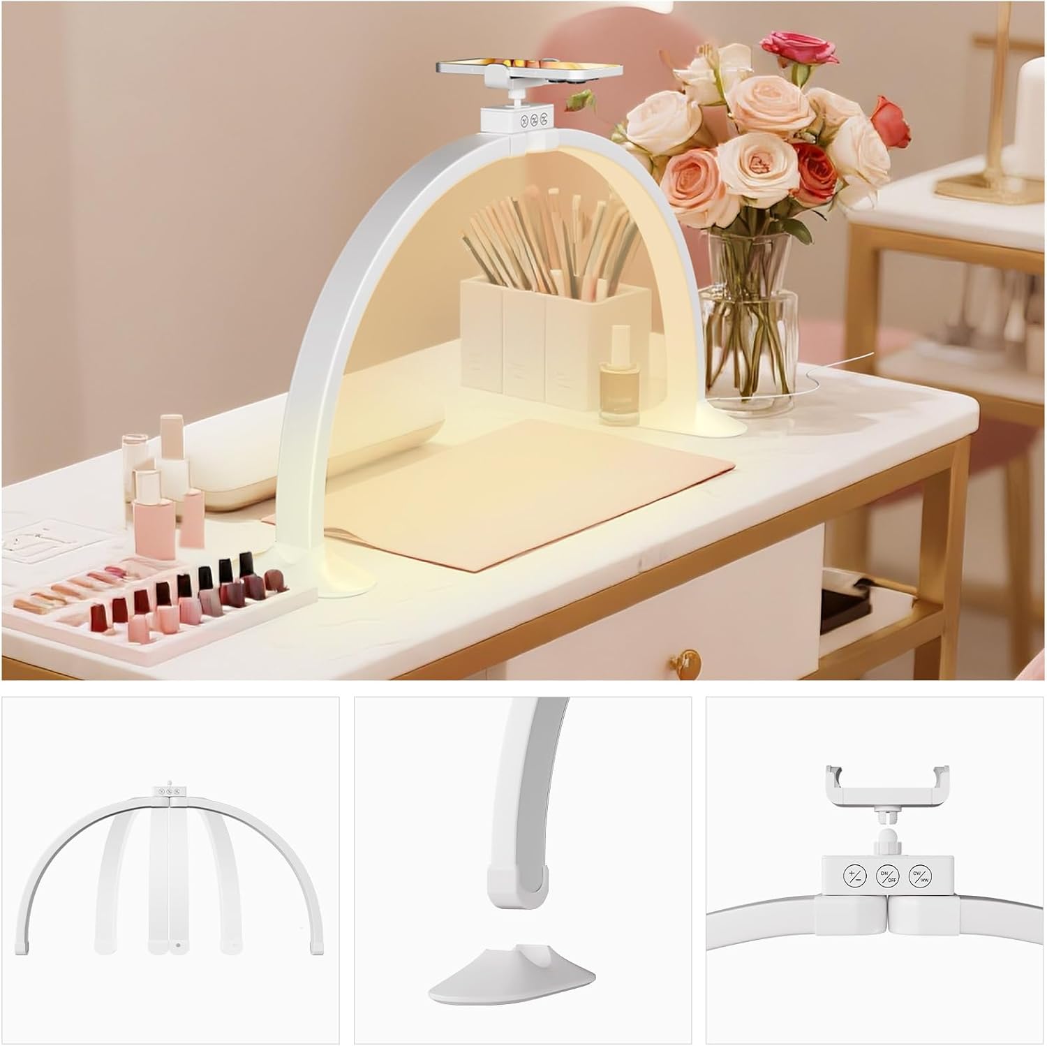 Half Moon Light U-Shaped Nail  - đánh giá và giá Desk Setup Lamp