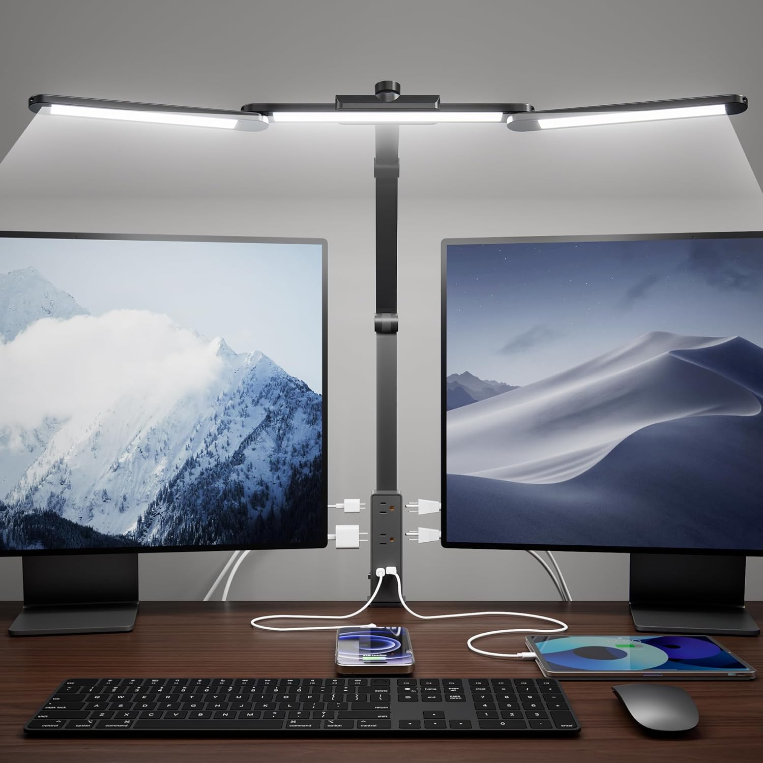 LED Desk Lamp with Power Strip - đánh giá và giá Led Desk Light Usb