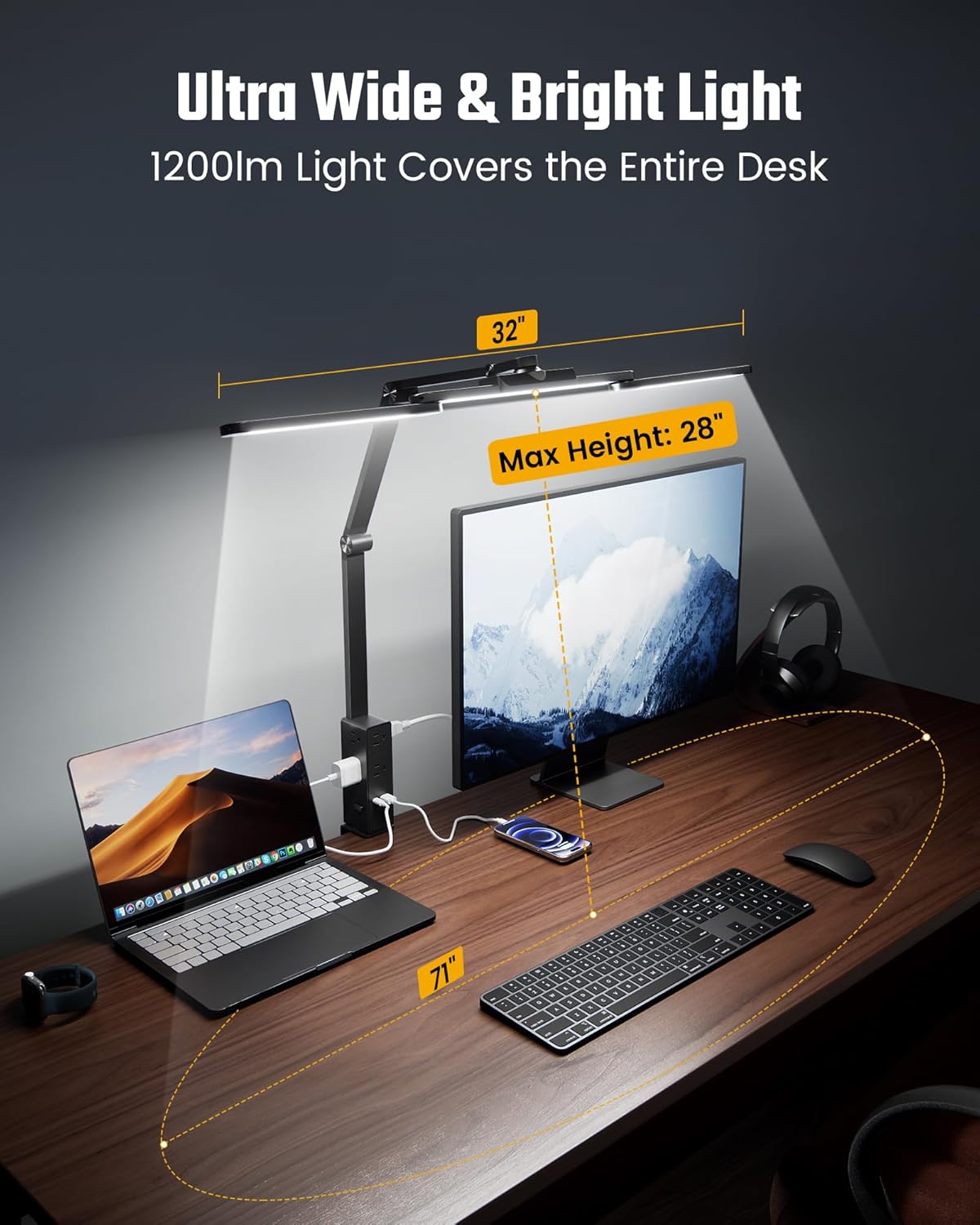 LED Desk Lamp with Power Strip - đánh giá và giá Led Desk Light Usb