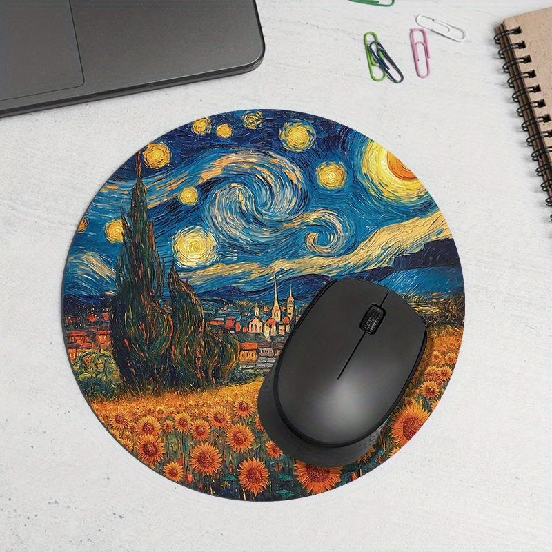 Starry Night Sunflower Round M - đánh giá và giá Desk Setup Rug