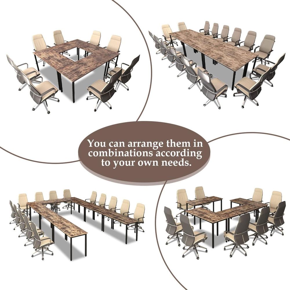 Rustic Brown 4-8 Person Meetin - đánh giá và giá Desk Setup For Studying