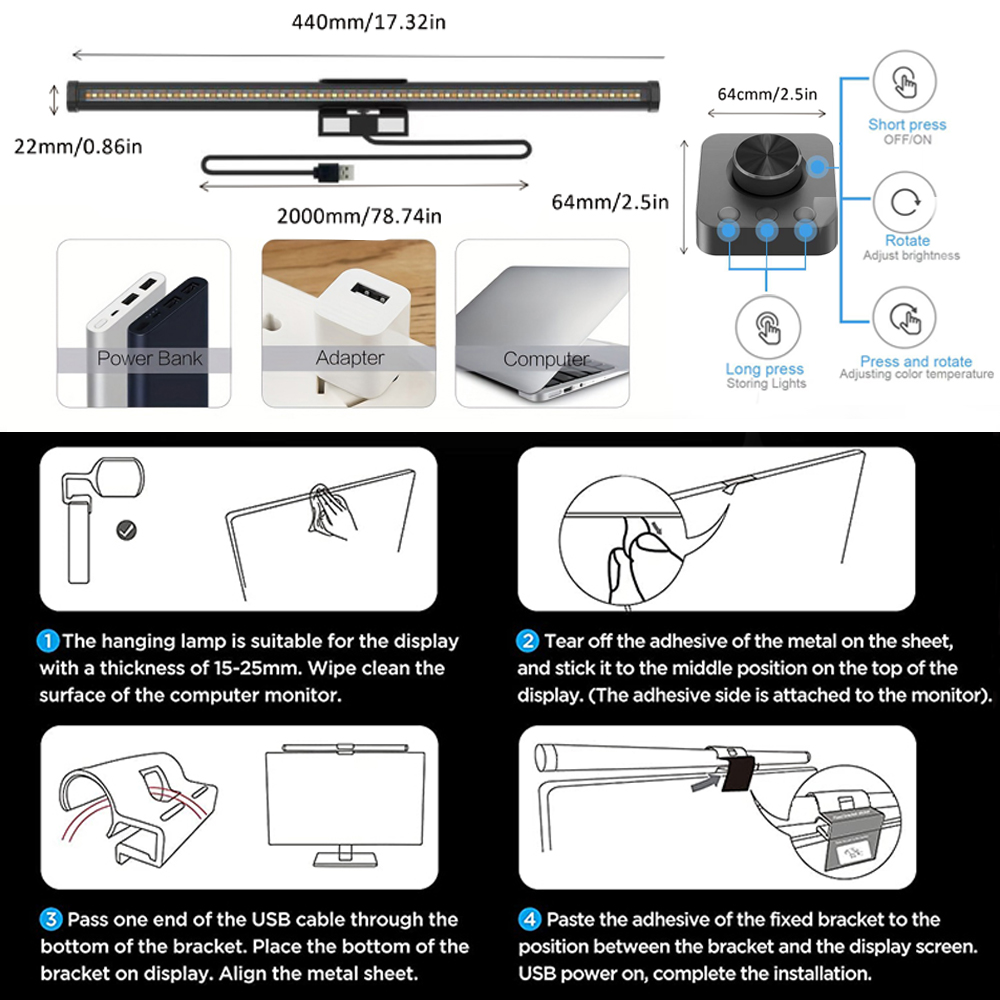LED Eye-Care Desk Lamp Led Mon - đánh giá và giá Desk Setup Lamp
